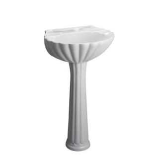 Pegasus Bali 19 in. Pedestal Lavatory Sink Combo for 4 in. Centerset in White 3 584WH