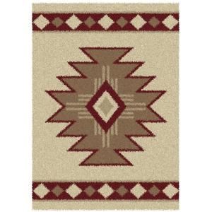 United Weavers  Southwest Icon Vanilla 5 ft. 3 in. x 7 ft. 2 in. Contemporary Area Rug 320 03393 58