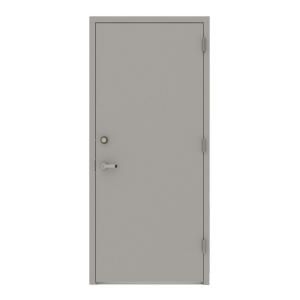 L.I.F Industries 36 in. x 80 in. Flush Gray Left Hand Security Door Unit with Welded Frame UWS3680L