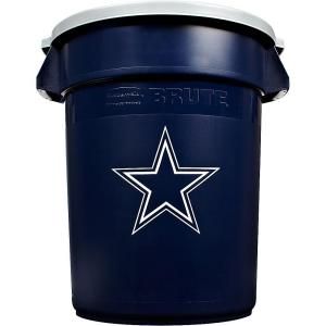 Rubbermaid Commercial Products NFL Brute 32 gal. Dallas Cowboys Trash Container with Lid 1853496