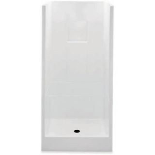 Aquatic 32 in. x 32 in. x 72 3/4 in. Gelcoat Remodeline Sectional Two Piece Shower Stall in White 13232PPC WH