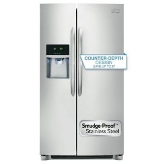 Frigidaire Gallery 36 in. W 23 cu. ft. Side by Side Refrigerator in Stainless Steel, Counter Depth FGHC2331PF