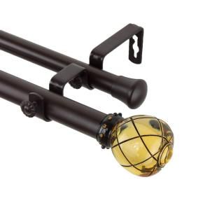 Rod Desyne 48 in.   84 in. Clear Champagne 1 in. Supreme Double Curtain Rod Set 100 04 487 D