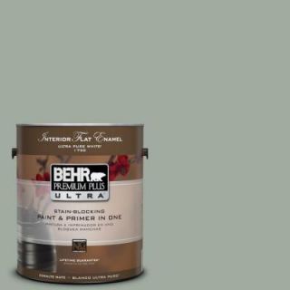 BEHR Premium Plus Ultra 1 Gal. #PPU11 15 Green Balsam Flat Enamel Interior Paint 175401