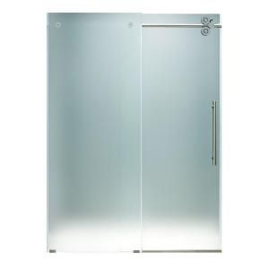 Vigo 48 in. x 74 in. Bypass Frameless Shower Door in Chrome with Frosted Glass VG6041CHMT4874R