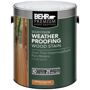BEHR Premium 1 gal. Cedar Naturaltone Solid Color Weatherproofing Wood Stain 5053301