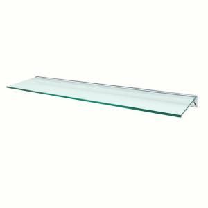 Wallscapes Glacier Opaque Glass Shelf with Silver Bracket Shelf Kit (Price Varies By Size) GL12030OPKIT