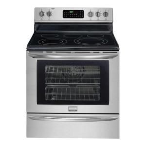 Frigidaire 30 in. 5.8 cu. ft. Electric Range with Self Cleaning Convection Oven in Stainless Steel FGEF3055MF