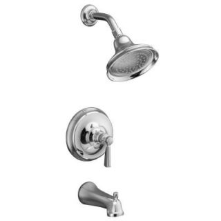 KOHLER Bancroft Rite Temp Pressure Balance Tub/Shower Faucet Trim with Diverter Spout in Polished Chrome (Valve not included) K T10581 4 CP