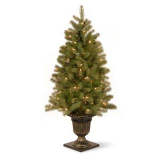 Home Accents Holiday 4.5 ft. Pre Lit Artificial Down Swept Douglas Fir Christmas Tree with Clear Lights PEDD1 342 45