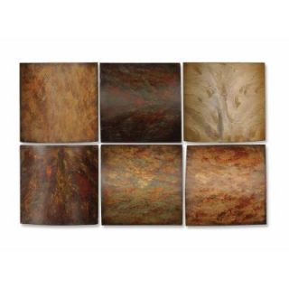 Global Direct 10 in. x 10 in. Colorful Wood Wall Art Collage (6 Piece) 13355