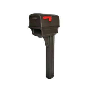 Rubbermaid Gentry All in One Plastic Mailbox and Post Combo in Venetian Bronze GC000V01