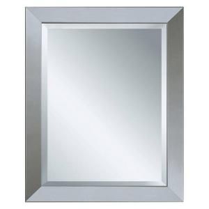 Deco Mirror 40 in. x 28 in. Modern Wall Mirror in Brushed Nickel 6200