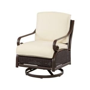 Martha Stewart Living Cedar Island All Weather Wicker Patio Motion Chair with Bare Cushion DY4035 L B