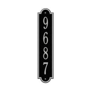 Whitehall Products Rectangular Black/Silver Richmond Standard Wall One Line Vertical Address Plaque 3007BS