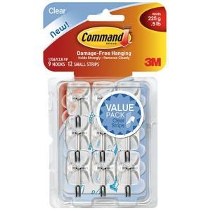 Command Small Clear Wire Hooks with Clear Strips (9 Pack) 17067CLRVPES