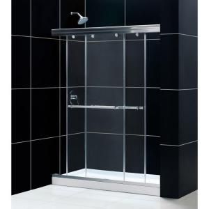 DreamLine Charisma 56 in. to 60 in. x 72 in. Frameless Sliding Bypass Shower Door in Brushed Nickel SHDR 1360728 04