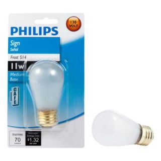 Philips 11 Watt Incandescent S11 Frosted Sign Lamp Light Bulb 416727