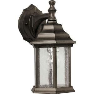 Illumine 1 Light Outdoor Lantern Olde Bronze Finish Clear Seeded Glass Panels CLI FRT1725 01 18