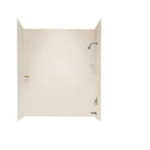 Swanstone 30 in. x 60 in. x 60 in. Three Piece Easy Up Adhesive Tub Wall in Almond Galaxy SS 60 3 046