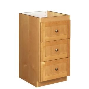 Simplicity by Strasser Shaker 18 in. W x 21 in. D x 34 1/2 in. H Door Style Drawer Vanity Cabinet Bank Only in Natural Alder 01.173.2