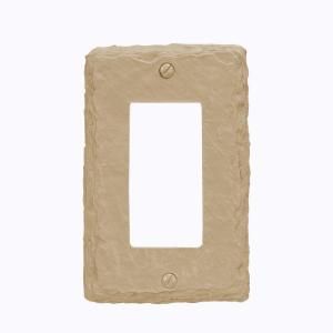 Amerelle Faux Slate Resin 1 Decorator Wall Plate   Almond 8345RA