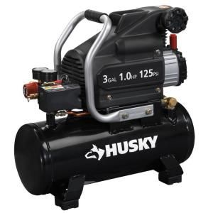 Husky 3 Gal. Portable Electric Air Compressor with 9 Piece Accessory Kit and 25 ft. Coil Hose L13HPD