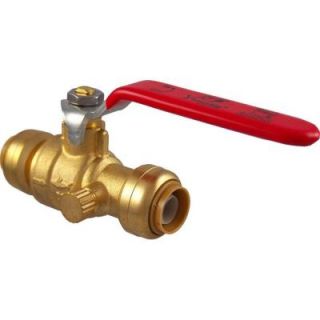 SharkBite 1/2 in. Brass Push Fit Ball Valve with Drain 22304 0000LF