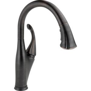Delta Addison Single Handle Pull Down Sprayer Kitchen Faucet in Venetian Bronze with Touch2O Technology and MagnaTite Docking 9192T RB DST