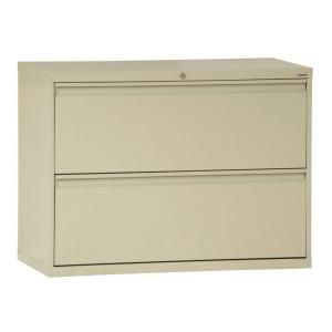 Sandusky 800 Series 36 in. W 2 Drawer Full Pull Lateral File Cabinet in Putty LF8F362 07