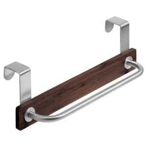 interDesign Formbu Over the Cabinet 9.5 in. Towel Bar in Espresso Bamboo and Stainless Steel DISCONTINUED 74323