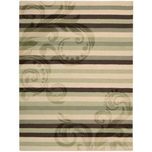 Nourison Rug Boutique Modern Paisley Green/Brown 8 ft. x 11 ft. Area Rug 003676