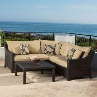RST Outdoor Deco 4 Piece Patio Sectional Seating Set with Delano Beige Cushions OP PESS4 DEL K