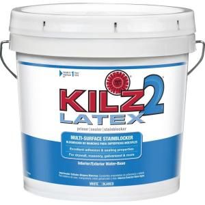 KILZ 2 2 gal. White Water Based Latex Multi Surface Interior/Exterior Primer, Sealer and Stain Blocker 20005