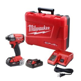 Milwaukee M18 Fuel 18 Volt Brushless Lithium ion 1/4 in. Hex Impact Driver Compact Battery Kit 2653 22CT