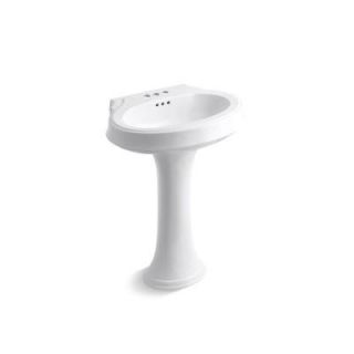 KOHLER Leighton Pedestal Bathroom Sink Combo with 4 in. Centers in White DISCONTINUED K 2326 4 0