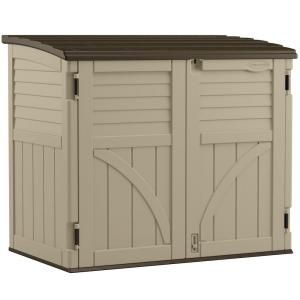 Suncast 2 ft. 8 in. x 4 ft 5 in. x 3 ft. 9.5 in. Resin Horizontal Storage Shed BMS3400