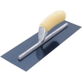 Marshalltown 18 in. x 5 in. Blue Steel Finishing Curved Wood Handle Trowel MXS815B