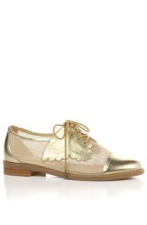 F Troupe The Butterfly Shoe in Mesh and Leather Gold