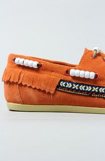 Study The Cherokee Dock Shoe in Orange Suede and Tan Sole