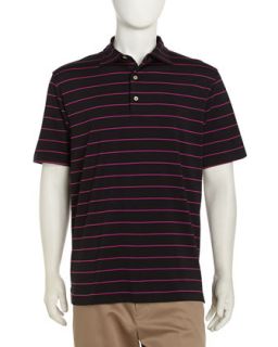 Sean Signature Stripe Golf Shirt, Black/Purple