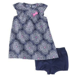 Just One You;Made by Carters Girls Dress and Panty Set   Navy/Pink 24 M