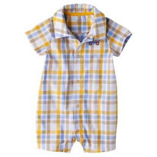 Just One YouMade by Carters Boys Short Sleeve Checked Romper   Yellow/Blue 12