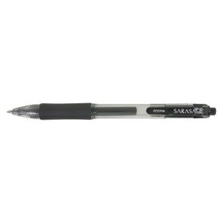 Zebra Sarasa Retractable Gel Pen, Medium   Black Ink (12 Per Set)