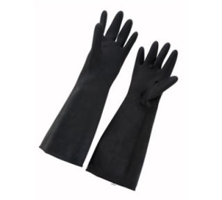 Winco Natural Latex Gloves, 10 x 18, Black