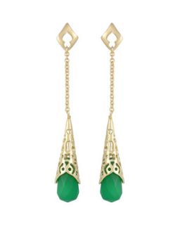 Tamara Translucent Glass Earrings, Green