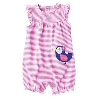 Just One YouMade by Carters Girls Ruffle Sleep Romper   Pink/White 9 M