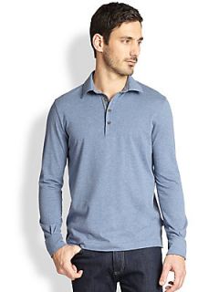 Canali Knit Polo Shirt   Blue