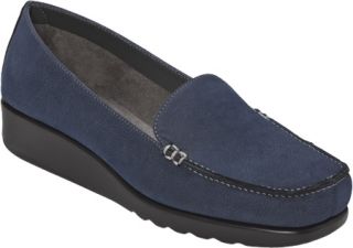 Womens A2 by Aerosoles Gondola   Navy Faux Suede Slip on Shoes