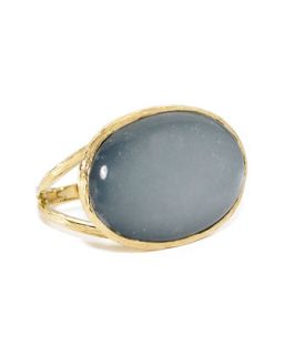 Daphne Oval East West Moonstone & Hematite Doublet Ring, Size